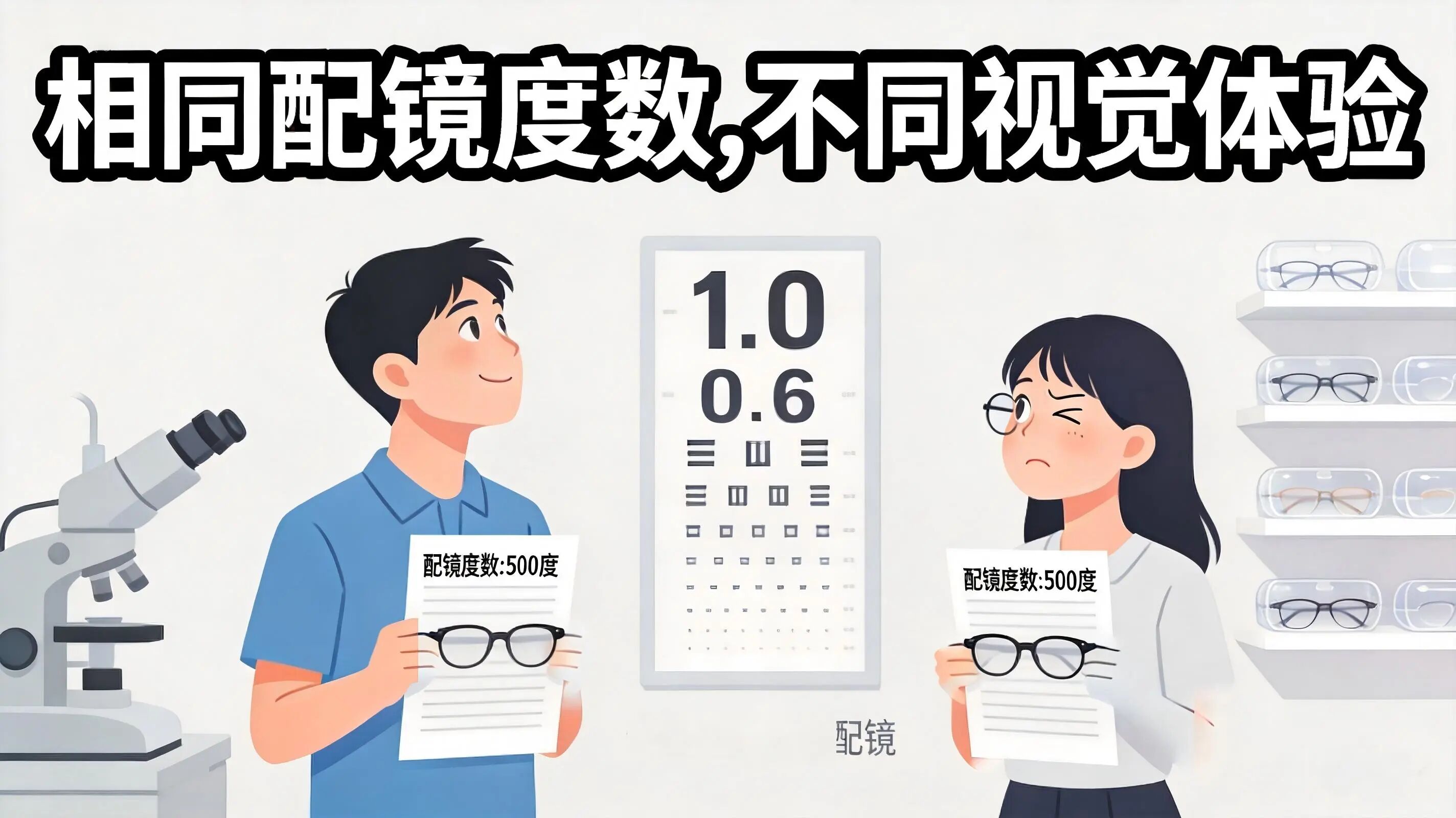 同样的300度,为什么她看1.0,你只能看0.6?配镜单上不会写的5个秘密! 同样的300度,为什么她看1.0,你只能看0.6?配镜单上不会写的5个秘密!